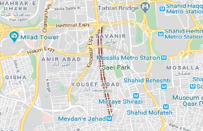 نقشه خیابان اسدآبادی