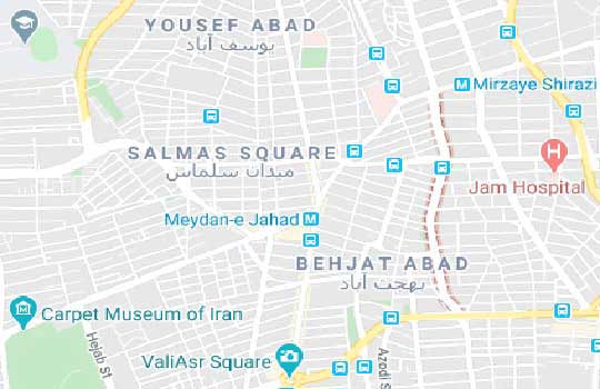 نقشه خیابان میرزای شیرازی