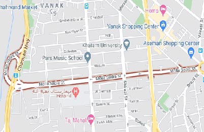 نقشه خیابان ملاصدرا