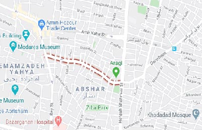 نقشه خیابان شیرازی