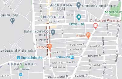 نقشه خیابان مهناز صابونچی